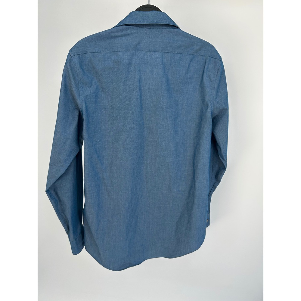 Calvin Klein Mens Blue Infinite Wrinkle Free Slim Fit Dress Shirt 15 32/33 - Picture 3 of 3